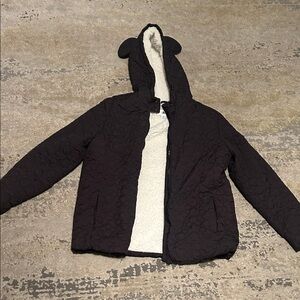 Disney Black Quilted Puffer Jacket with Ears